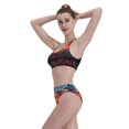 thumbnail image 3 of Kdxio Cat Watching City Sunset for Womens High Waisted Bikini Top Sports Style Two Piece Bathing Suits, 3 of 5
