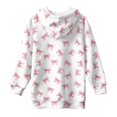 thumbnail image 5 of Xoenoiee Pink Bow Print Long Hoodies for Kids Loose Pullover Dress Lightweight Hooded Sweatshirt with Front Pocket Long Sleeve Activewear T-shirts Sweater Tops Sports Shirt, Size 11-12 Years, 5 of 7