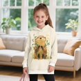 thumbnail image 3 of Psesaysky Girls Sweatshirt Cute Otter Floral Printed Hoodie Dress Long Sleeve Pullover Fall Fashion Hooded Top for Teen Girls with Pockets for 9-10 Years, 3 of 7