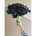 thumbnail image 3 of 24 Pcs Calla Lilies Artificial Latex, Realistic Single Stem Calla Lily Flower Bouquet (Black), 3 of 4