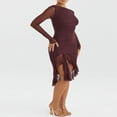 thumbnail image 4 of PENGXIANG Robe à Manches Longues de Couleur Unie pour Femmes dans le Style Midi Bodycon, 4 of 9
