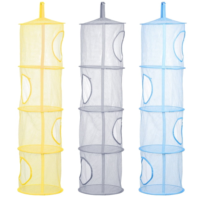 3 piezas de red para colgar juguetes, ropa interior y peluches.