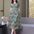 thumbnail image 5 of Nuevos vestidos elegantes casuales de moda de verano 2024 para mujer, vestido de manga corta vintage con estampado de cuello redondo, ropa holgada para mujer, 5 of 5