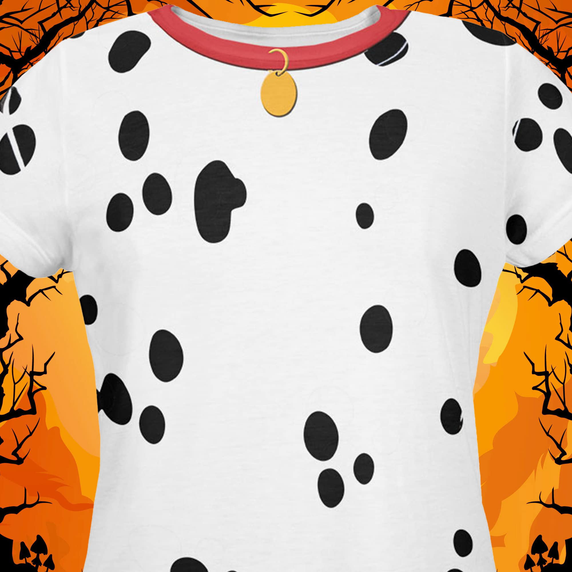 Halloween Costume Dalmatian with Red Collar All Over Mens Costume T Sh –