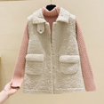 thumbnail image 2 of Veste d'Automne Sans Manches Sherpa pour Femmes, Gilet Léger Rembourré Décontracté, 2 of 6
