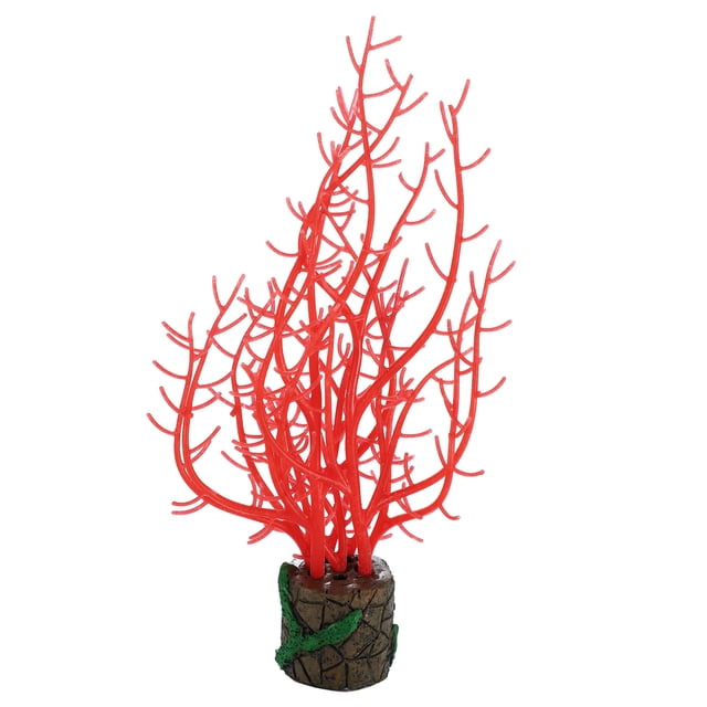 Silicona Brillante Acuario Árbol Coral Unique Bargains Rojo