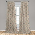 thumbnail image 2 of Tribal Window Curtains, Ethnic Pattern Geometric Shapes Abstract Arrows Fractal Boho Design, Lightweight Decor 2-Panel Set with Rod Pocket, Pair of - 28"x63", Cocoa Orange and Slate Blue, by Ambesonne, 2 of 3