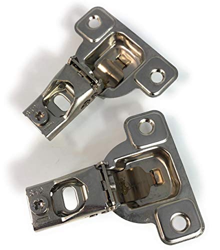 Salice E-Centra Nickel-Plated Metal 106-degree 9/16-inch Overlay Screw-on Face Frame Hinge with 2 Cams (2) - image 1 of 3