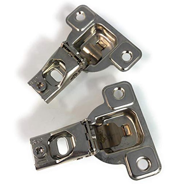 Salice E-Centra Nickel-Plated Metal 106-degree 9/16-inch Overlay Screw-on Face Frame Hinge with 2 Cams (2)