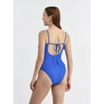thumbnail image 3 of No Boundaries Women's Crinkle High Leg One Piece Swimsuit, Sizes XXS-XXL, 3 of 5