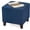 Blue, variant on Adeco 16.3" Cotton Linen Cube Ottoman Footstool, Square Footrest Stools Coffee Table, Stepstool, Padded Square Seat with Wooden Legs for Living Room, Bedroom, Couch, Desk, Cream White
