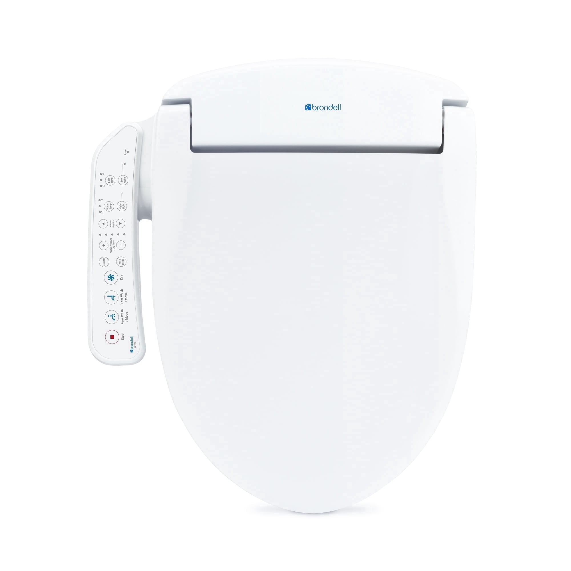 Brondell Swash SE400 Bidet Seat with Sidearm, Dryer and Stainless Steel Nozzle, Elongated White