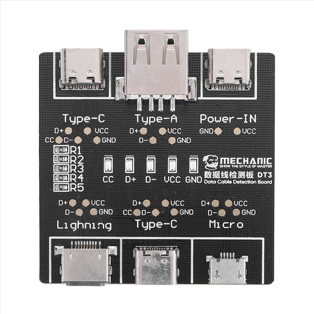 Placa de DeteccióN de Cable de Datos DT3, Probador de Cable USB para IOS Android Tipo C Herramienta de Placa de Prueba de ConmutacióN de Encendido y Apagado de Cortocircuito