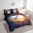 thumbnail image 3 of Castle Fairy Boys Girls Sport Baseball Twin Bedding Sets 7-Piece,Abstract Gradient Lightning Bedding Comforter Set Microfiber,Ball Gamer Breathable Sheet Sets,Breathable Home Decor,Reversible, 3 of 8