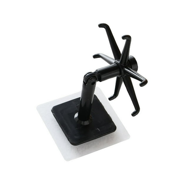 Cateissary Gancho de pared giratorio de 6 garras para cocina, baño, almacenamiento de toallas, colgador de ropa, estante colgante de plástico Type3 NO3