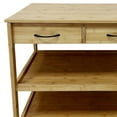 thumbnail image 4 of Walter Kitchen Bar Cart- 2 Drawers- 2 Shelves- Brown Bamboo- Rolling Wheels, 4 of 6