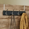 thumbnail image 3 of Melannco 18X6 Inch Over The Door MDF Coat Rack With 4 Silver Metal  Hooks Black, 3 of 17