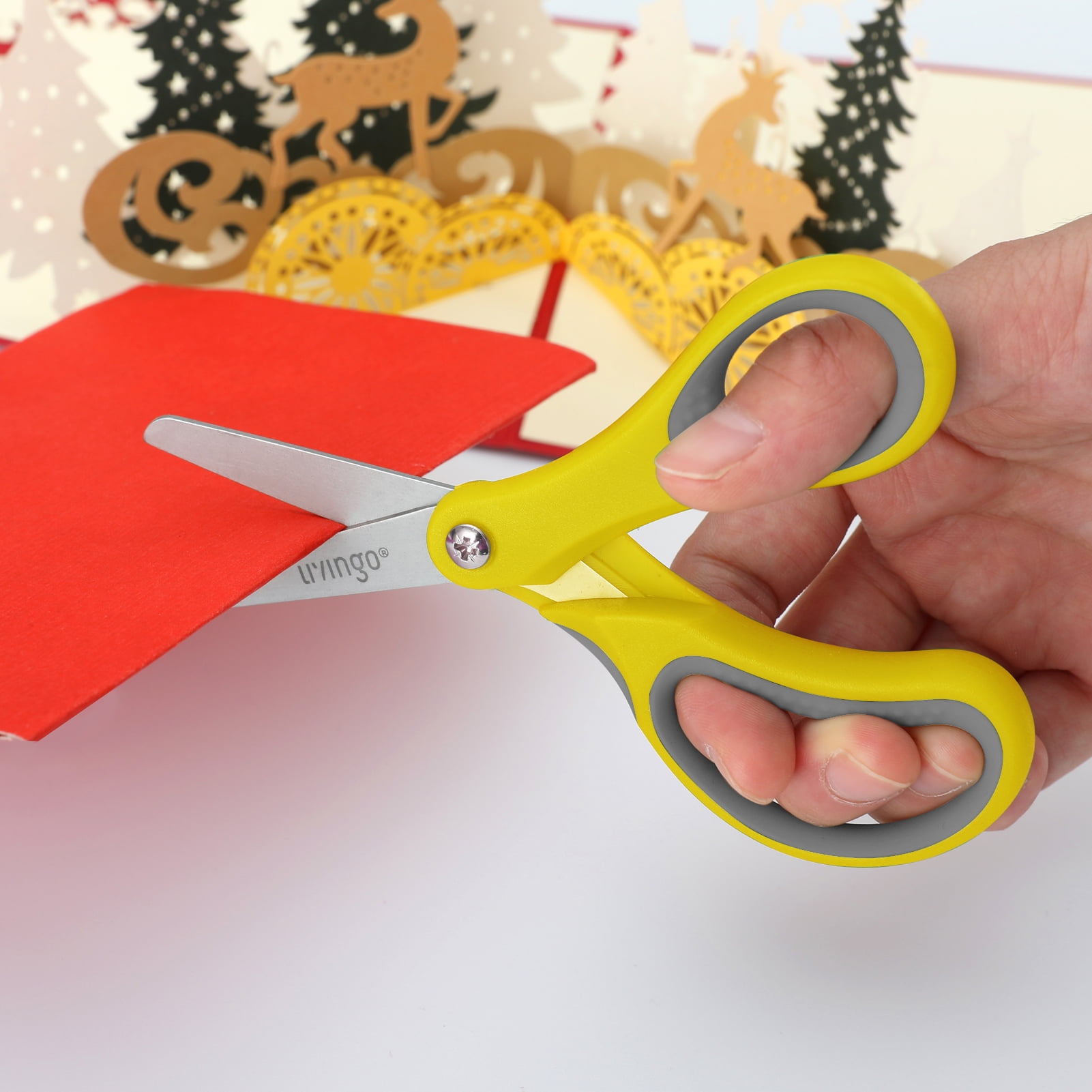 LIVINGO 24 Pack Bulk Scissors Blunt Tip Blade, 5 inches, Blue, Yellow, Red