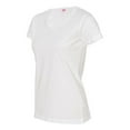 thumbnail image 3 of Ladies' V-Neck Fine Jersey T-Shirt - WHITE - M, 3 of 4