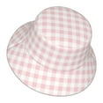 thumbnail image 3 of Kll Pink Checkboard Bucket Hat For Women Men Packable Travel Beach Sun Hat Outdoor Rave Accessories Reflective Fisherman Cap, 3 of 9