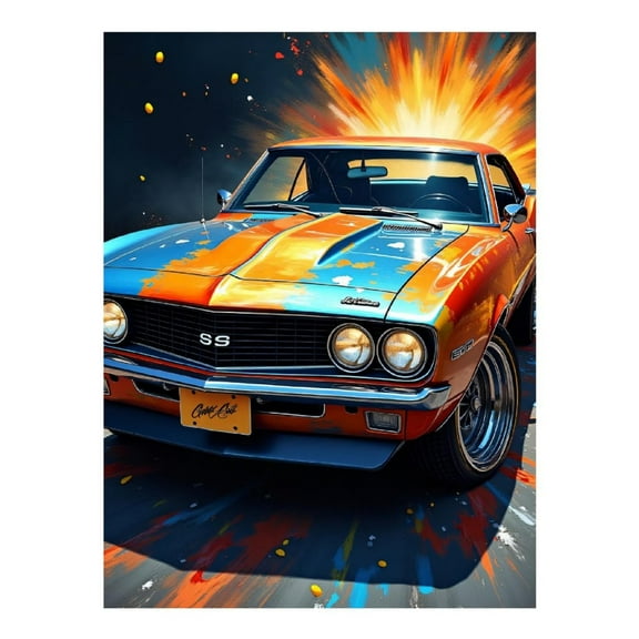 Diamond Art Kit for Adults, Modern Car Print No.54 Diamond Painting for Adults Beginners, 5D DIY Diamond Art Painting Kits, Colorful Diamond Painting Craft for Home Decor 12x16