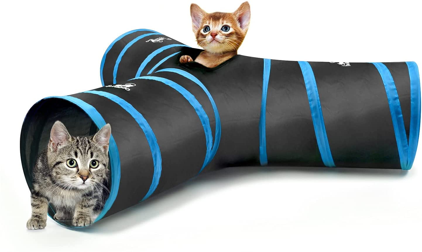 Maze Cat House Fun Cat Tunnel Foldable Kitten Playing Rainbow Tube Indoor Outdoor Kitty Puppy Toys for Puzzle Exercise Hiding Training-Cat Tunnel