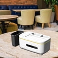 thumbnail image 3 of Caja de pañuelos de escritorio con tapa, dispensador de servilletas, organizador de escritorio, base antideslizante moderna Bote de basura y blanco, 3 of 8