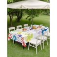 thumbnail image 4 of Outdoor Tablecloth with Umbrella Hole for Patio/Picnic/Party/Camping, Colorful Hand Print Waterproof Table Cloth Rectangle Table Cover Washable, Cartoon Watercolor Cute Graffiti (52"x 70"), 4 of 8