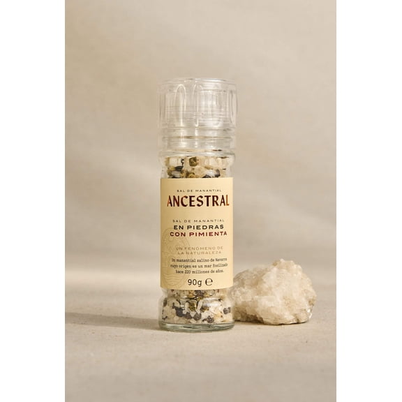 Natural Spring Salt Crystals & Organic Pepper - Glass Mill