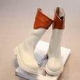 thumbnail image 6 of Miluxas Girls Knee High Boots Fashion Color Block Back Zipper Casual Tall Riding Boots for Toddler Little Kid Big Kid Beige 12.5(31), 6 of 9