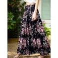 thumbnail image 2 of Cueply Long Skirts for Women Pleated Elastic High Waist drawstring Tiered Maxi Skirt with Pockets, 2 of 7