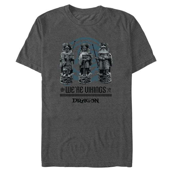 Mens How to Train Your Dragon We Are Vikings Statues T Shirt