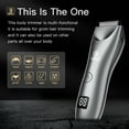 thumbnail image 4 of Men's Body Hair Trimmer with LED Light Grooming Kit for Men Multi-Purpose Hair Clipper Beard Shaver IPX7 Waterproof Rechargeable LCD Display with Charging Dock Travel Bag, 4 of 8