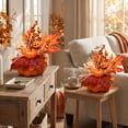 thumbnail image 4 of Pre Assembled Artificial Pumpkin Fall Centerpiece, Non Wilting Fade Resistant Weighted Base Table Arrangement, Warm Seasonal Decor For Dining Mantel Halloween Thanksgiving Home Styling, 4 of 5