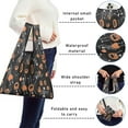 thumbnail image 5 of 5 Pack Foldable Shopping Bag,Halloween Skeletons and Pumpkins Reusable Grocery Bags with Pockets,Large Reusable Tote Bags with Handles Waterproof & Lightweight, 5 of 6