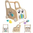 thumbnail image 1 of Cateam Carrito de Empuje de Madera con Tablero Ocupado Montessori - 4 en 1 - Centro de Actividades de Aprendizaje de Juguetes para Coche con Almacenamiento de Juguetes - Banco de Trabajo con Ruedas, 1 of 5