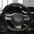 thumbnail image 6 of XUKEY D-Shaped Car Steering Wheel Cover 14.5"-15'' Non-slip Carbon Fiber Black Leather, 6 of 7
