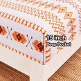 thumbnail image 4 of REJODA-Orange Boho Printed Sheet Set King Size, 6 Piece Geometric Soft Microfiber Sheets Pillowcases Deep Pocket, 4 of 4