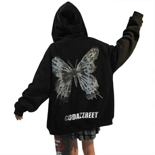  Yoawdats Women Zip Up Hoodie Lucky Butterfly Oversized Graphic  Aesthetic Sweatshirt Cute Goth Jacket Casual Y2K Punk Coat (Papilio Helenus  Flower Pink, S) : Clothing, Shoes & Jewelry