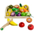 thumbnail image 1 of Accesorios de cocina para niños Tienda de juguetes Accesorios de tienda de abarrotes de madera Comida de corte de madera Juegos de rol juguetes educativos Regalo para niños y niñas (reutilizable) Adepaton LN-2074, 1 of 6