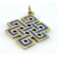 thumbnail image 5 of Hand Crafted Eternal Knot Lapis and Brass Pendant, 5 of 5