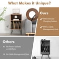 thumbnail image 7 of Resenkos Record Player Stand with Charging Station for Living Room Bedroom-Walnut, Nightstand Small Side Table, End Table for Bedroom Living Room, 7 of 7