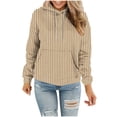 thumbnail image 1 of Womens Long Sleeve Hoods Outfits Sweatshirt Hooded Fall Winter Outfits 2025 Print Tops Pullover Hooded Sweatshirt Drawstring with Pocket Lightweight Loose Fit Sports Sweaters, 1 of 5