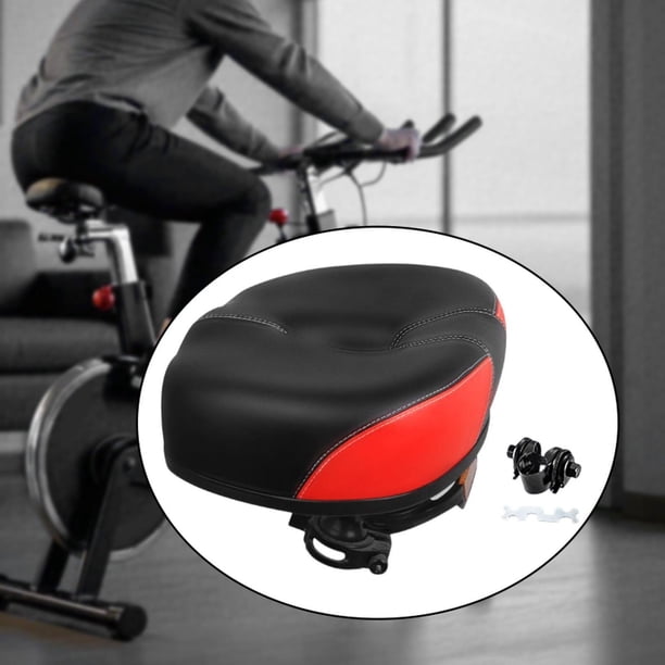 Silla de bicicleta eléctrica almohadilla suave de cojín suave a prueba de amortiguador sin deslizamiento accesorios de ciclismo hueco transpirable Rojo negro