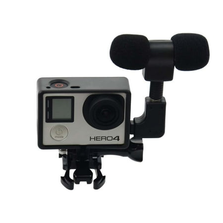 For Gopro External Microphone Mic + Border Frame Mount Kit + Adapter for Hero 4 3+