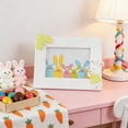 thumbnail image 5 of 7in Horizontal Easter Bunny Framed Figurine - Cute Tabletop Decor for Easter Parties & Home Ambiance - Festive Bunny Frame Ornament for Holiday Decor, Green, 1pc, 5 of 7