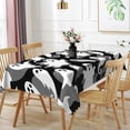 thumbnail image 3 of Duangreer Grey Halloween Ghost Print Rectangle Tablecloth, Waterproof Wrinkle Resistant, 60 x 102 Inch, Washable Table Cover for Party Decorations, 3 of 6