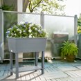 thumbnail image 4 of Aoodor Raised Garden Bed Kit with Legs, 3Pcs Self-Watering Planter Boxes for Outdoor Gardening - Gray, 4 of 8