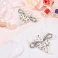 thumbnail image 5 of 2Pcs Handicrafted Crown Rhinestone Appliques 3.7x3.9x0.4inch Imitation Pearl Rhinestone Beading Appliques Antique White Sew On Patch Ornamnet Accessories for Shoe Bag Clothes White, 5 of 6