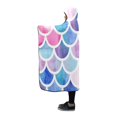thumbnail image 2 of HATIART Hooded Blanket Mermaid Colorful Fish Scale Pilling Polar Fleece Hooded Throw Wrap 56x80 inch, 2 of 3